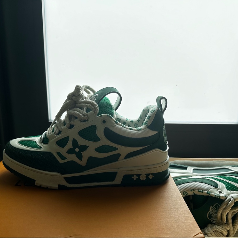 White and green Louis vuttion trainers